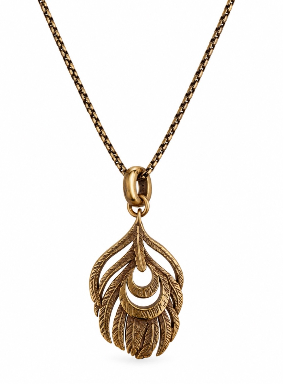 KENDRA SCOTT - Bronze Colorbar Peacock Feather Adjustable Boho Necklace